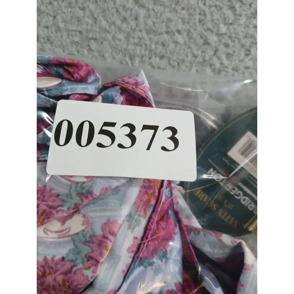 Izzy & Liv Bridgerton Poly Satin Scarf 35x70 NWT Floral Blue Pink Hair Neck